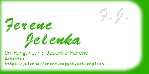 ferenc jelenka business card